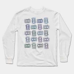 Vintage Twin-Lens Reflex Cameras Mosiac Long Sleeve T-Shirt